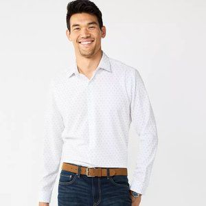 Men's Apt. 9 Premier Dress Shirt, White/Blue, Men's Size Lg